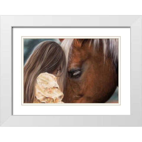 In Their Own World White Modern Wood Framed Art Print with Double Matting by Harrison, Lesley
