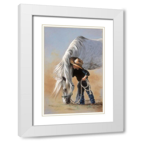 Little Whispers White Modern Wood Framed Art Print with Double Matting by Harrison, Lesley