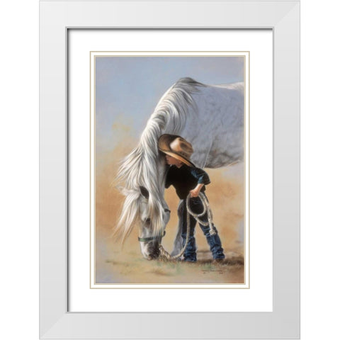 Little Whispers White Modern Wood Framed Art Print with Double Matting by Harrison, Lesley