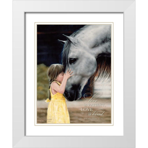 The Kiss White Modern Wood Framed Art Print with Double Matting by Harrison, Lesley
