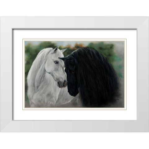 Black and White White Modern Wood Framed Art Print with Double Matting by Harrison, Lesley