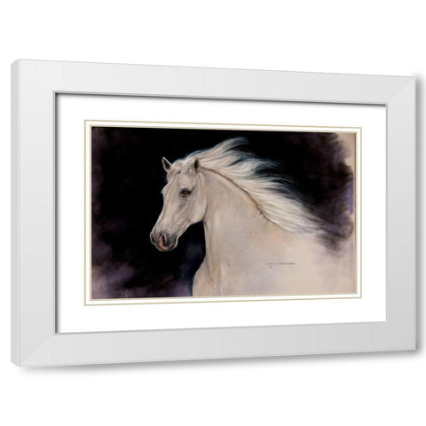 Elegance White Modern Wood Framed Art Print with Double Matting by Harrison, Lesley