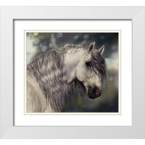 Excalibur White Modern Wood Framed Art Print with Double Matting by Harrison, Lesley