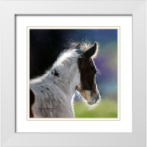 Three Days Old White Modern Wood Framed Art Print with Double Matting by Harrison, Lesley