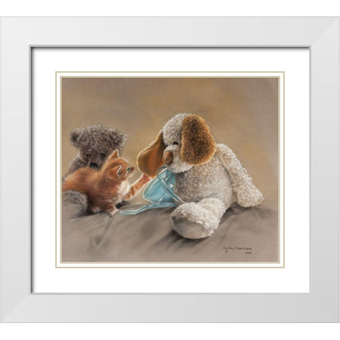 Blessed are the Curious White Modern Wood Framed Art Print with Double Matting by Harrison, Lesley
