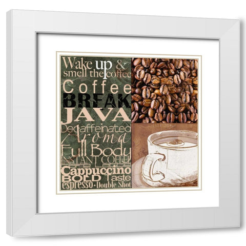 Coffee Break White Modern Wood Framed Art Print with Double Matting by Wolk, Lisa