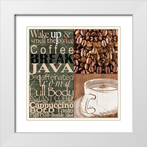 Coffee Break White Modern Wood Framed Art Print with Double Matting by Wolk, Lisa