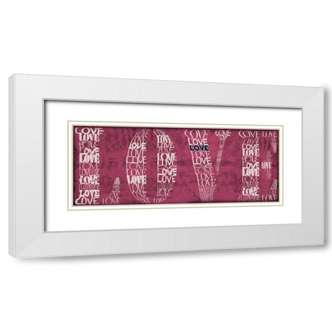 Love White Modern Wood Framed Art Print with Double Matting by Wolk, Lisa