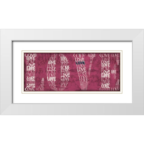 Love White Modern Wood Framed Art Print with Double Matting by Wolk, Lisa