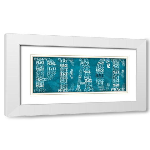 Peace White Modern Wood Framed Art Print with Double Matting by Wolk, Lisa