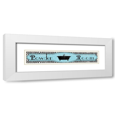 Powder Room III White Modern Wood Framed Art Print with Double Matting by Wolk, Lisa