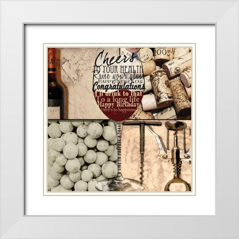 Raise Your Glass White Modern Wood Framed Art Print with Double Matting by Wolk, Lisa