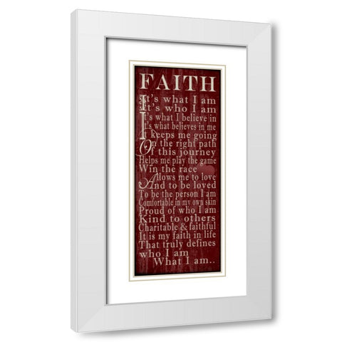 Faith Sentiments White Modern Wood Framed Art Print with Double Matting by Wolk, Lisa