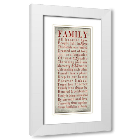 Family Sentiments White Modern Wood Framed Art Print with Double Matting by Wolk, Lisa
