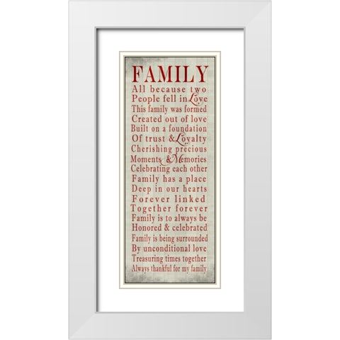 Family Sentiments White Modern Wood Framed Art Print with Double Matting by Wolk, Lisa