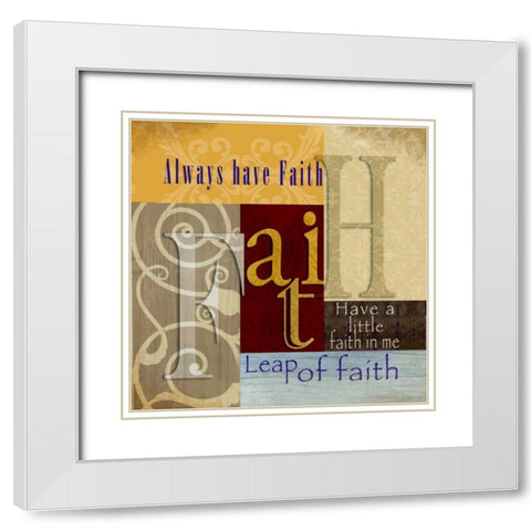 Funky Faith White Modern Wood Framed Art Print with Double Matting by Wolk, Lisa