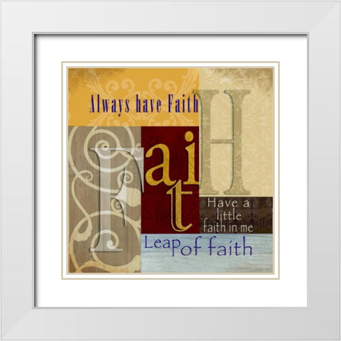 Funky Faith White Modern Wood Framed Art Print with Double Matting by Wolk, Lisa