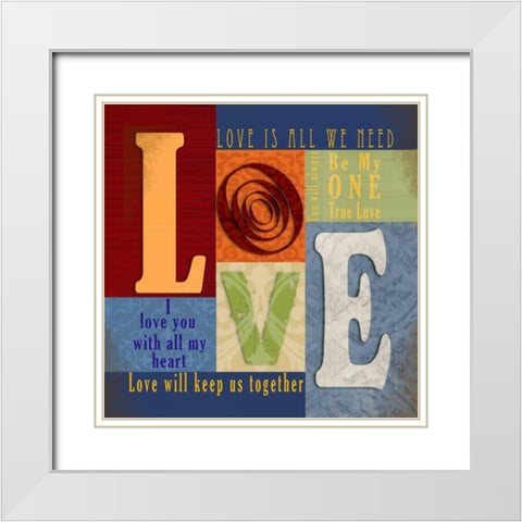 Funky Love White Modern Wood Framed Art Print with Double Matting by Wolk, Lisa