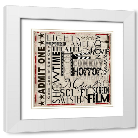 Lights Camera Action White Modern Wood Framed Art Print with Double Matting by Wolk, Lisa
