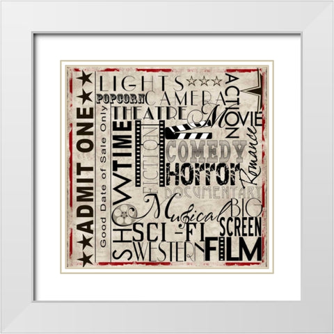 Lights Camera Action White Modern Wood Framed Art Print with Double Matting by Wolk, Lisa