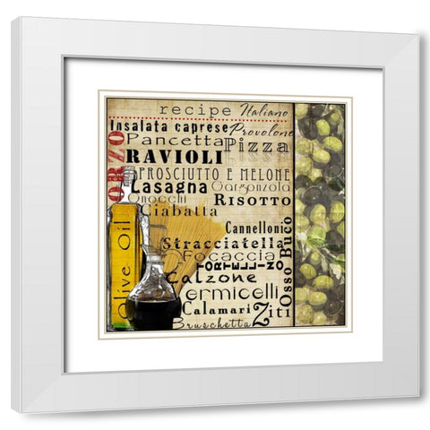 Italian I White Modern Wood Framed Art Print with Double Matting by Wolk, Lisa