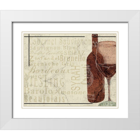Wine Variety Horizontal White Modern Wood Framed Art Print with Double Matting by Wolk, Lisa