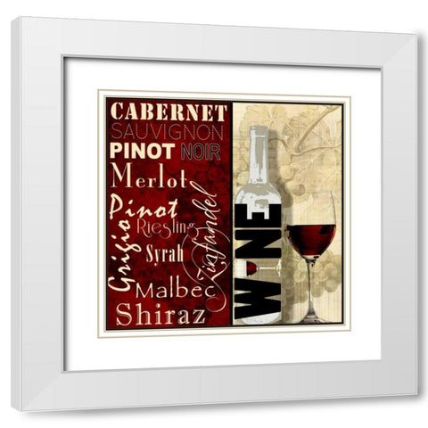 Classic Red White Modern Wood Framed Art Print with Double Matting by Wolk, Lisa