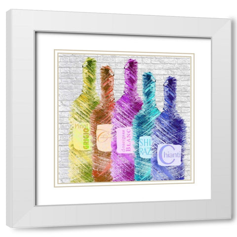 Painted Wine White Modern Wood Framed Art Print with Double Matting by Wolk, Lisa
