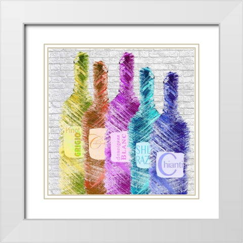 Painted Wine White Modern Wood Framed Art Print with Double Matting by Wolk, Lisa