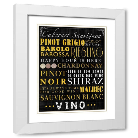 Wine Signs White Modern Wood Framed Art Print with Double Matting by Wolk, Lisa