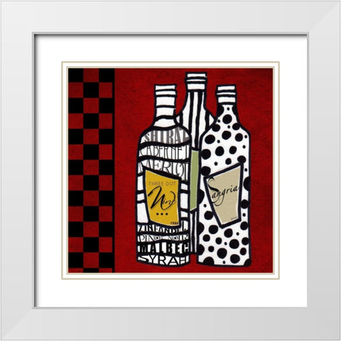 Funky Wine White Modern Wood Framed Art Print with Double Matting by Wolk, Lisa