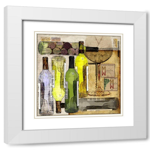 Time for Wine White Modern Wood Framed Art Print with Double Matting by Wolk, Lisa