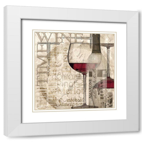 Time for Wine - Red White Modern Wood Framed Art Print with Double Matting by Wolk, Lisa