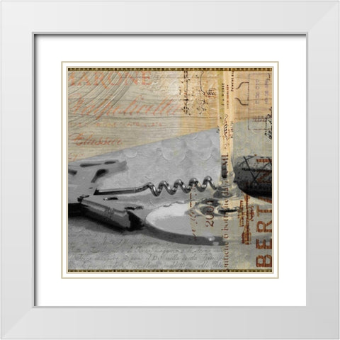Wine Inspired White Modern Wood Framed Art Print with Double Matting by Wolk, Lisa