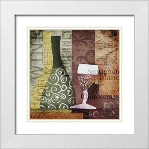 Funky Wine White Modern Wood Framed Art Print with Double Matting by Wolk, Lisa