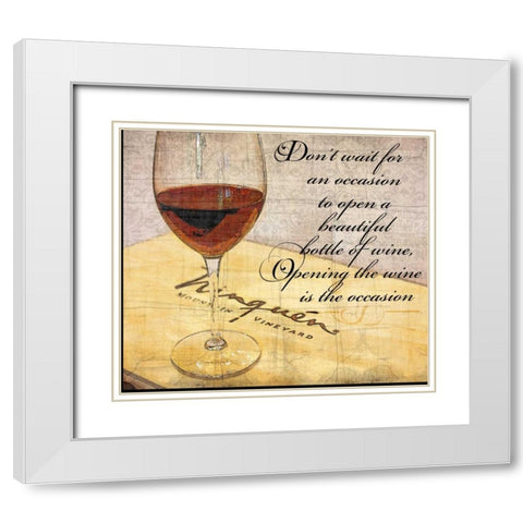 Wine is the Occasion White Modern Wood Framed Art Print with Double Matting by Wolk, Lisa