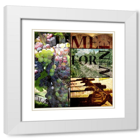 Time for Wine White Modern Wood Framed Art Print with Double Matting by Wolk, Lisa