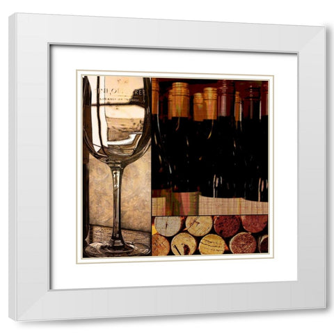 Wine with Dinner White Modern Wood Framed Art Print with Double Matting by Wolk, Lisa