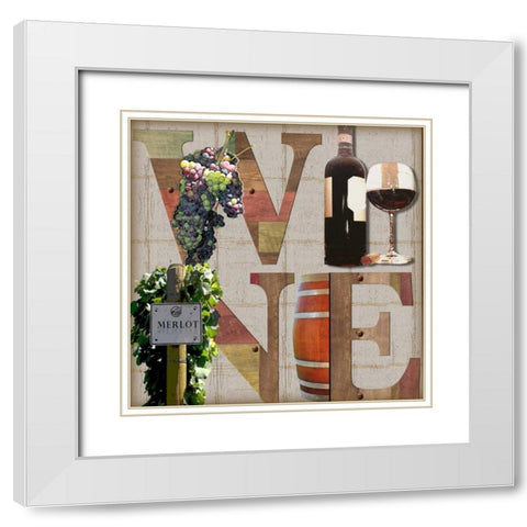 Merlot Wine White Modern Wood Framed Art Print with Double Matting by Wolk, Lisa
