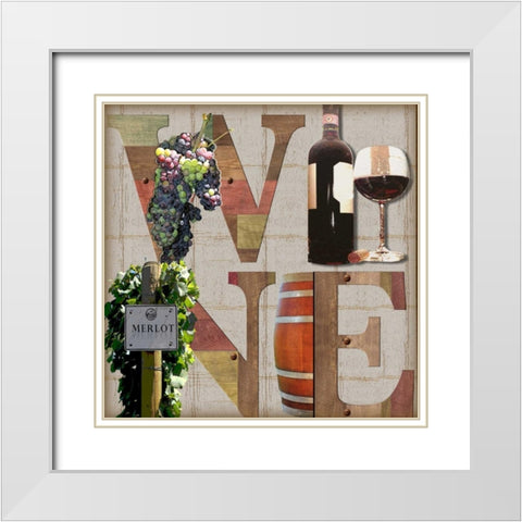 Merlot Wine White Modern Wood Framed Art Print with Double Matting by Wolk, Lisa
