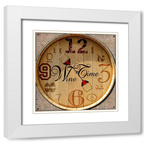 Its Wine Oclock White Modern Wood Framed Art Print with Double Matting by Wolk, Lisa