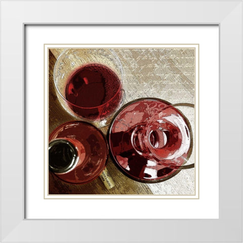 Poetry of Wine White Modern Wood Framed Art Print with Double Matting by Wolk, Lisa