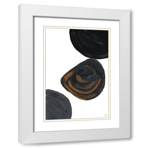 Gold and Gray III White Modern Wood Framed Art Print with Double Matting by Lee, Judson