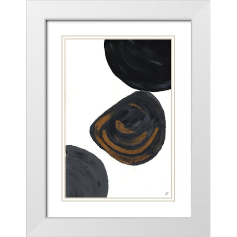 Gold and Gray III White Modern Wood Framed Art Print with Double Matting by Lee, Judson