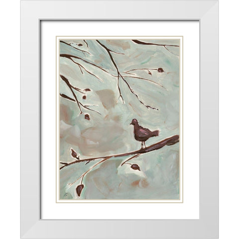 Cool Autumn Bird White Modern Wood Framed Art Print with Double Matting by Lee, Judson