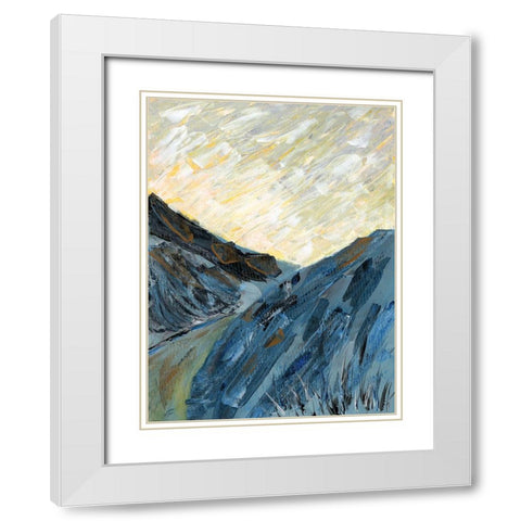 Blue Valley White Modern Wood Framed Art Print with Double Matting by Lee, Judson