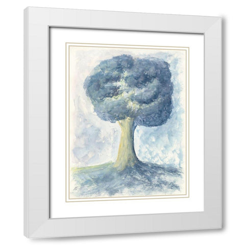 Fluffy Tree White Modern Wood Framed Art Print with Double Matting by Lee, Judson