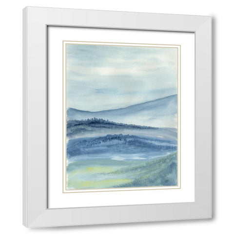 Watery Hills White Modern Wood Framed Art Print with Double Matting by Lee, Judson