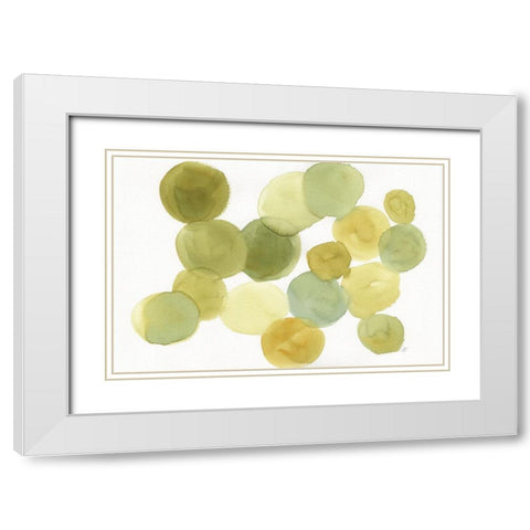 Watercolor Circle White Modern Wood Framed Art Print with Double Matting by Lee, Judson