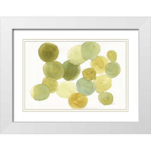 Watercolor Circle White Modern Wood Framed Art Print with Double Matting by Lee, Judson